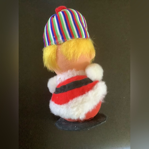 Vintage 1960’s Christmas Pixie or Elf in Santa Suit With Stripped Hat - Picture 4 of 9